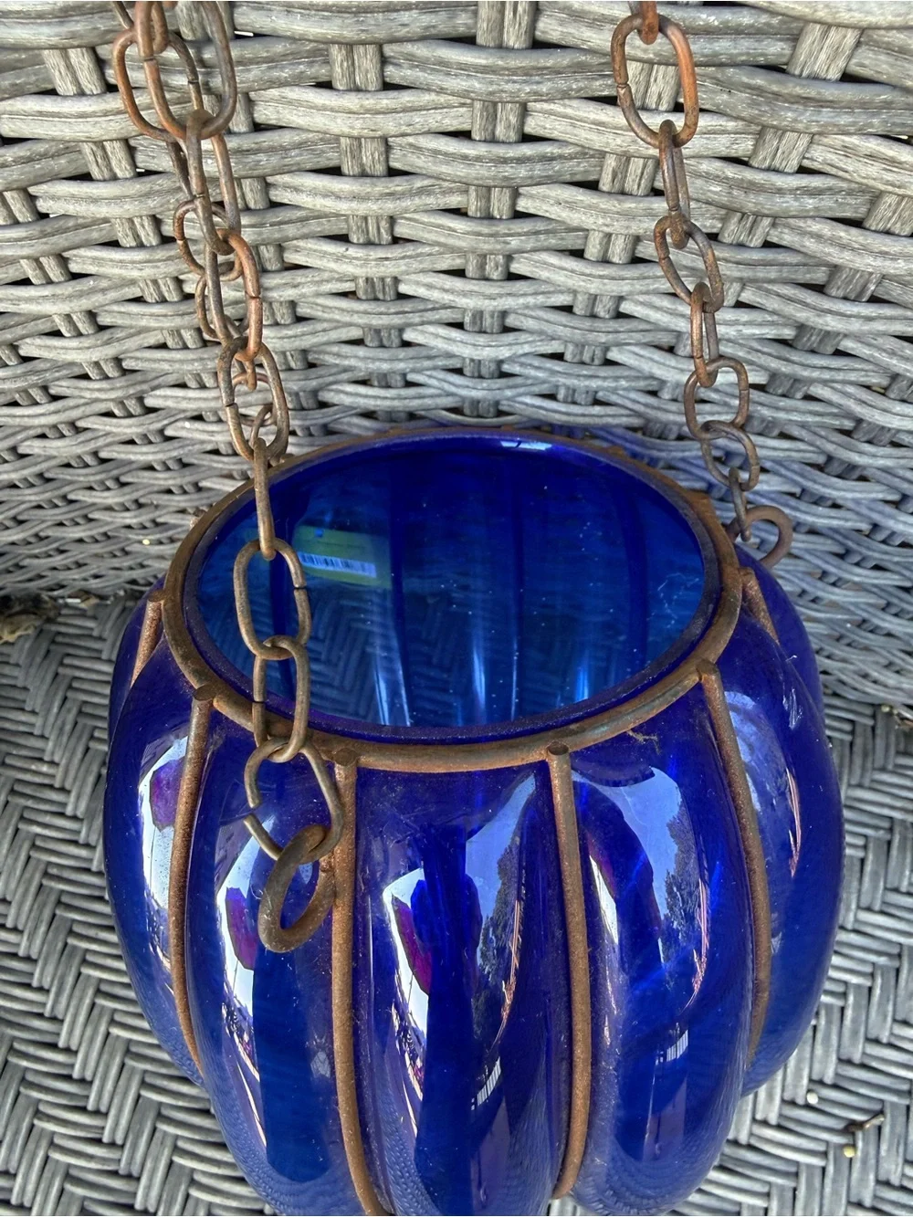 Blue  Hanging Lantern Pendant